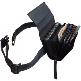 Sacoche de Serveur en CUIR, Ouverture Accordéon + Monnayeur 8 PIÈCES Noir, Fermeture SCRATCH (2)
