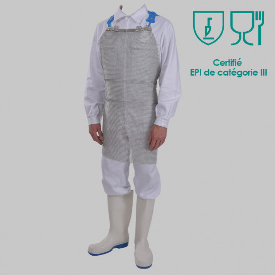 Tablier désosseur maillinox en cotte de mailles reversibles