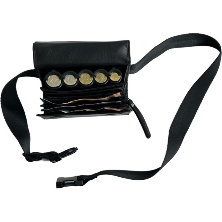Sacoche serveur cuir avec monnayeur 5 pièces noir CLAIRE-FONCET