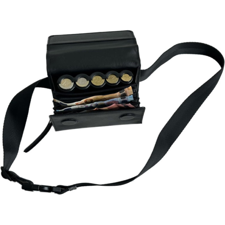 Sacoche serveur cuir avec monnayeur 5 pièces noir CLAIRE-FONCET