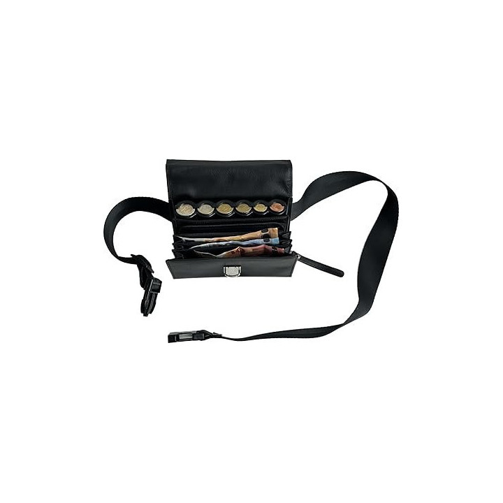 Sacoche banane serveur cuir avec monnayeur 6 pièces euros