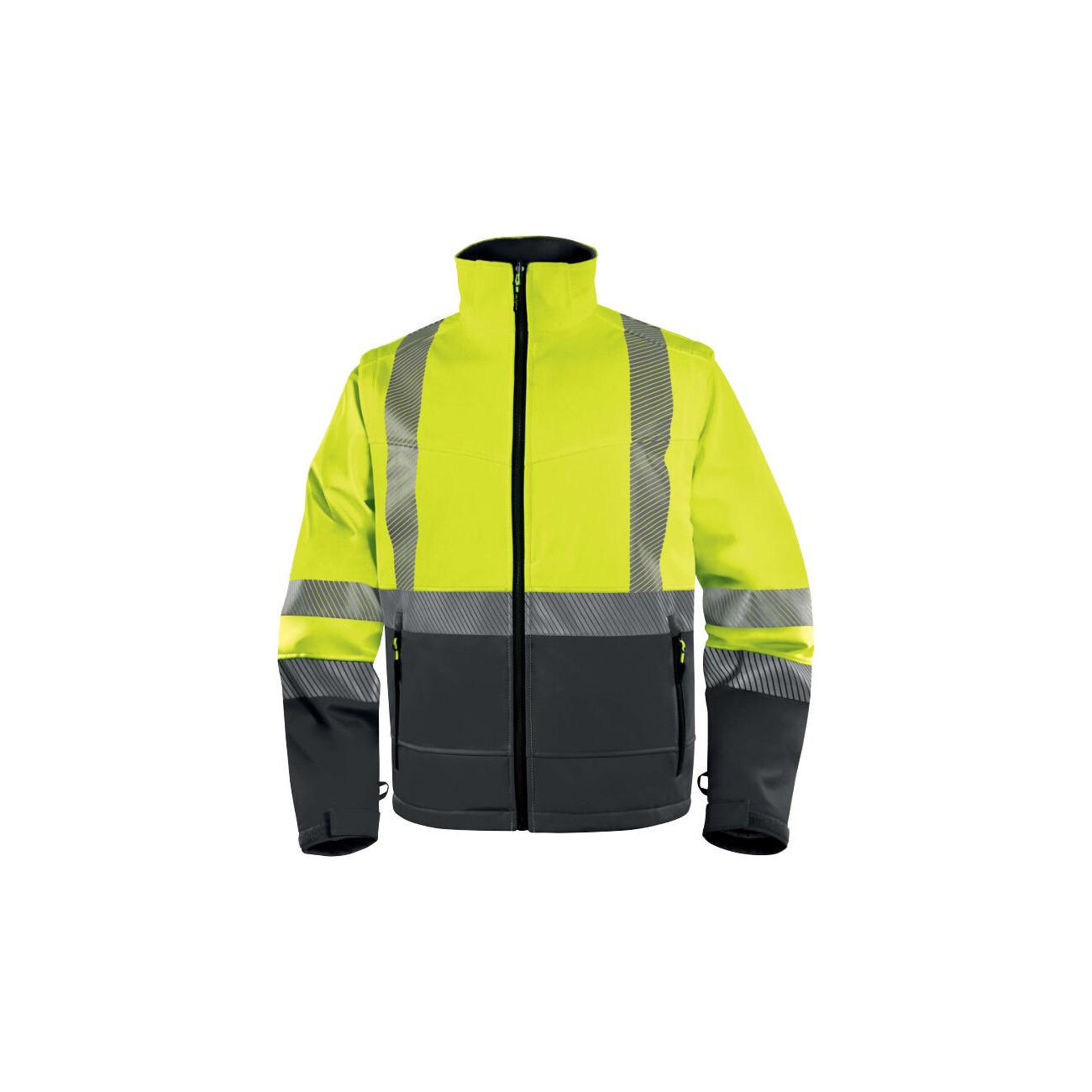 Veste softshell haute visibilité en manches amovibles Veste softshell haute visibilité en manches amovibles