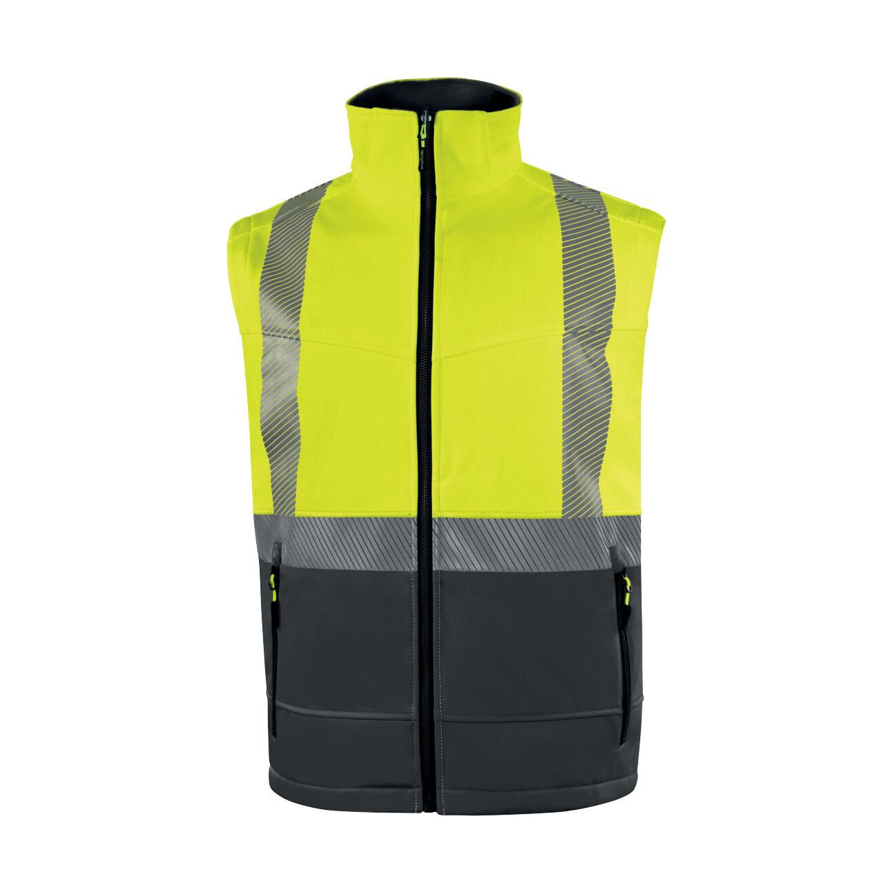 Veste softshell haute visibilité en manches amovibles Veste softshell haute visibilité en manches amovibles