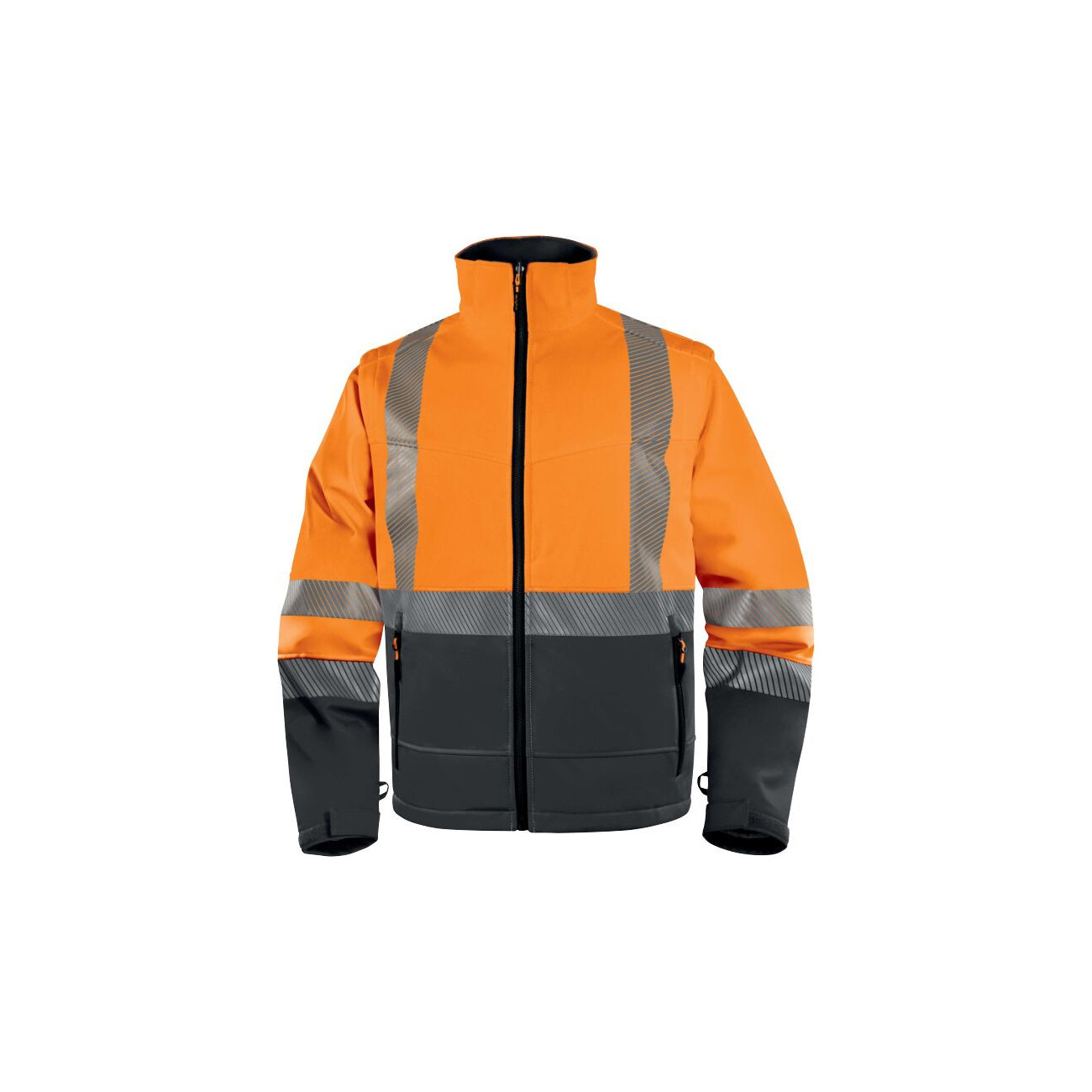 Veste softshell haute visibilité en manches amovibles Veste softshell haute visibilité en manches amovibles