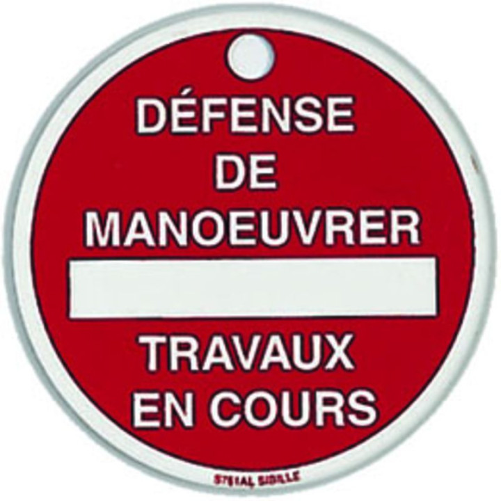 Macaron aluminium interdiction fond rouge défense manœuvrer