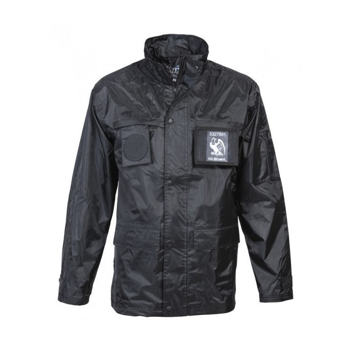 Coupe-vent imperméable agent de sécurité privée noir