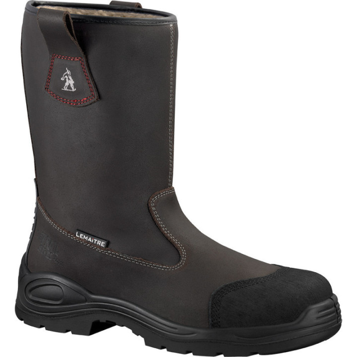 Botte fourrée en croûte de cuir huilée tout terrain