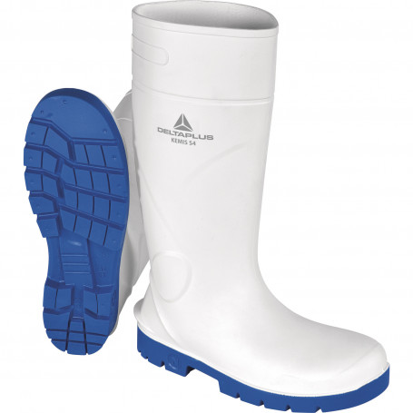 Botte de sécurité blanche en PVC, Agroalimentaire, Antiglisse SRC