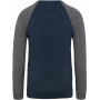 Sweat-shirt BIO bicolore col rond manches raglan homme