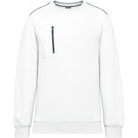 Sweat-shirt zip poche contrasté unisexe