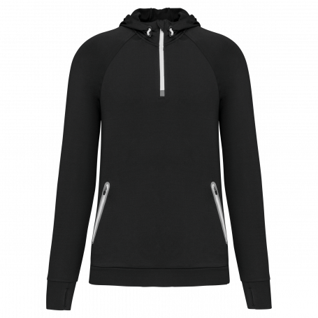Sweat-shirt capuche 1/4 zip sport