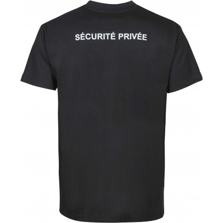Tee-shirt noir imprimé SECURITE PRIVEE pour agent de sécurité
