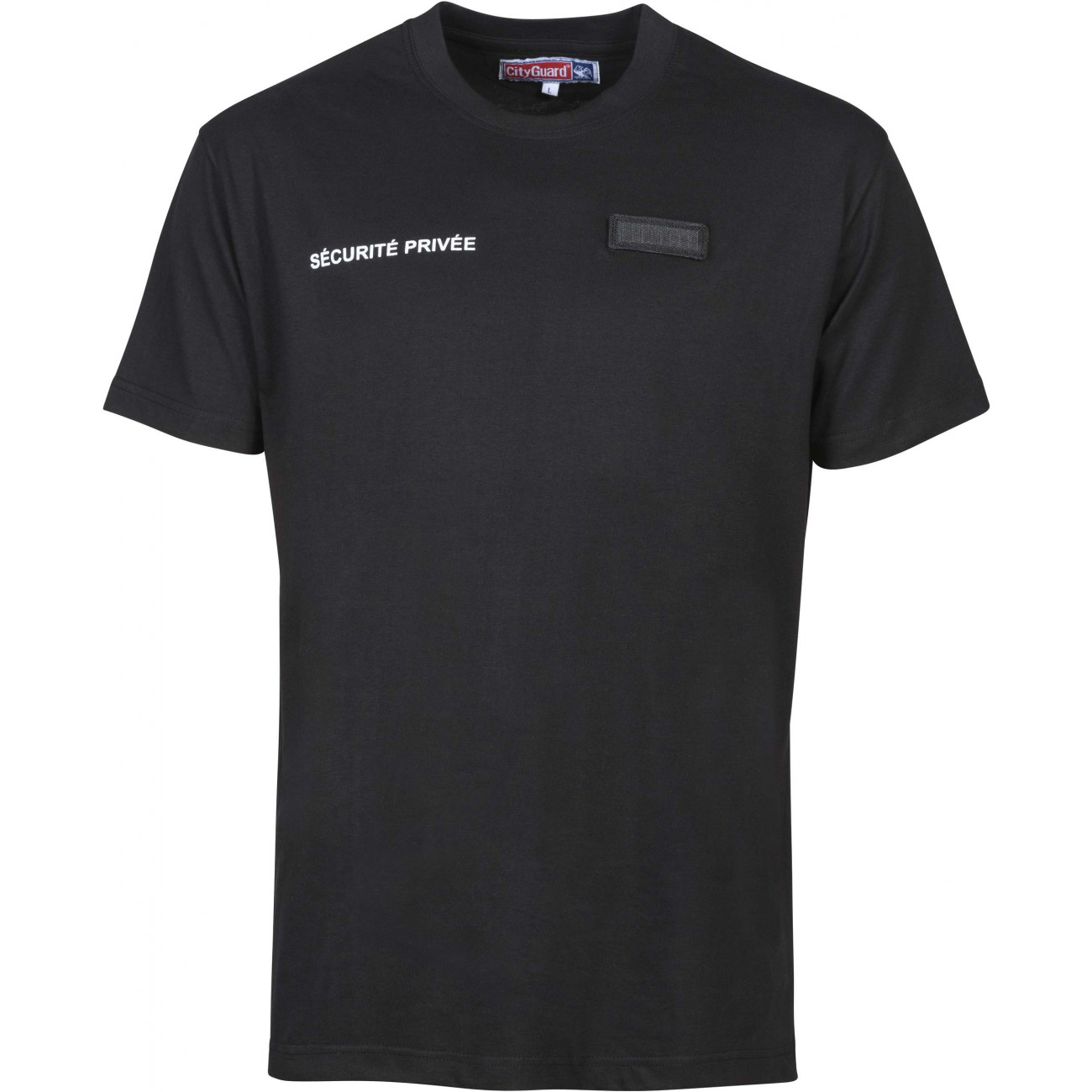 Tee-shirt noir imprimé SECURITE PRIVEE pour agent de sécurité avec identification