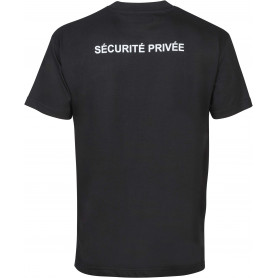 Tee-shirt noir imprimé SECURITE PRIVEE pour agent de sécurité avec identification (2)