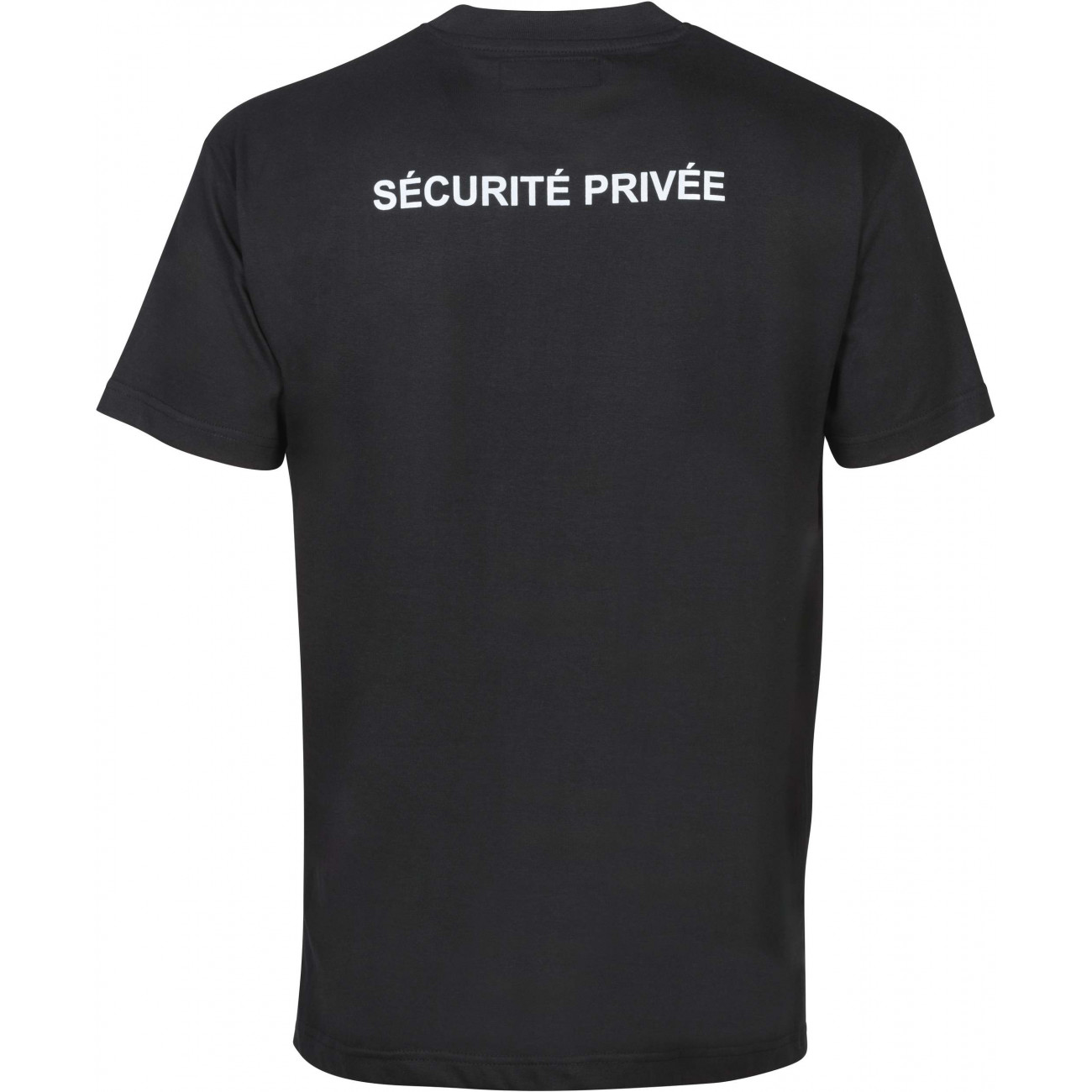 Tee-shirt noir imprimé SECURITE PRIVEE pour agent de sécurité avec identification
