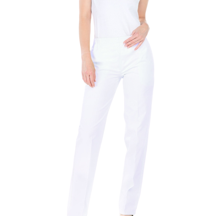 Pantalon médical femme ceinture élastique coupe ajustée