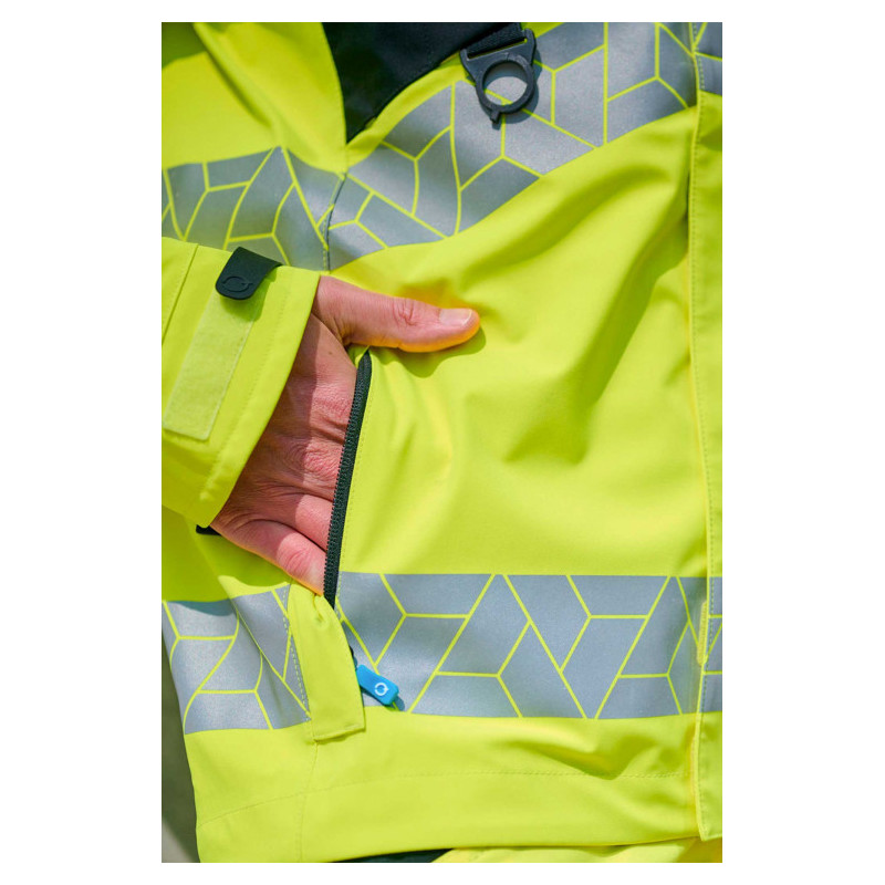SYNQ® Projeqtor : Veste de Travail Imperméable Haute Visibilité, Légère et Résistante aux Intempéries