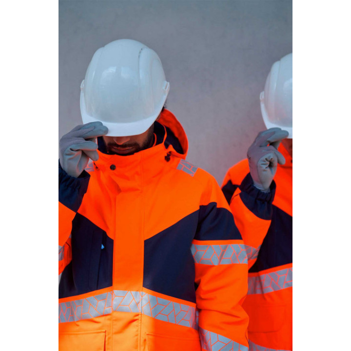 Parka hiver haute visibilité imperméable travail extérieur