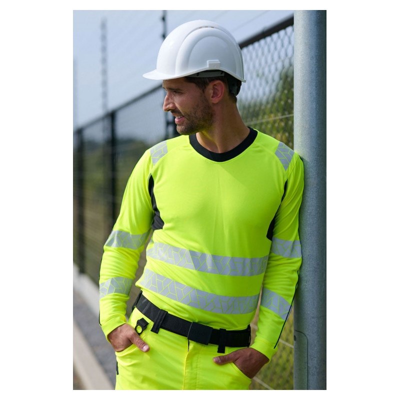 T-shirt de sécurité manches longues SYNQ® Littup – Confort, visibilité et protection solaire