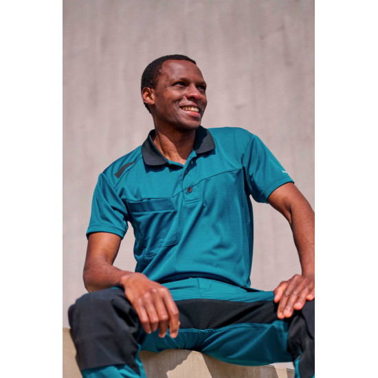 Polo manches courtes AQRO – léger, durable et écologique avec 50% polyester recyclé