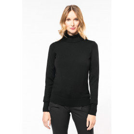 Pull en laine femme mérinos col roulé