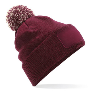 Bonnet à revers côtelé avec pompon bicolore et étiquette TearAway – confort doux et style tendance