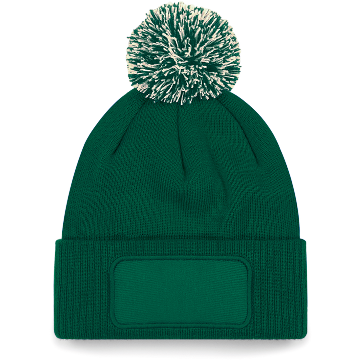 Bonnet à revers côtelé avec pompon bicolore et étiquette TearAway – confort doux et style tendance