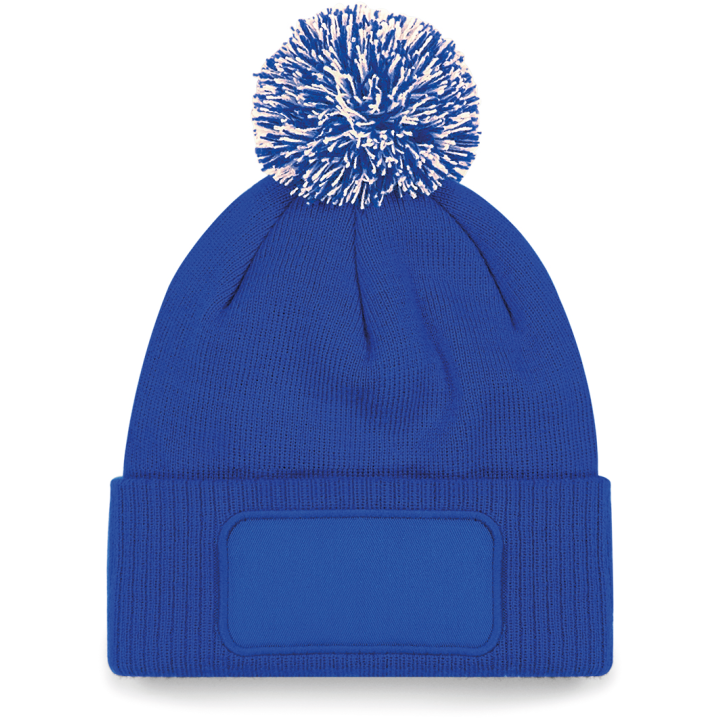 Bonnet à revers côtelé avec pompon bicolore et étiquette TearAway – confort doux et style tendance