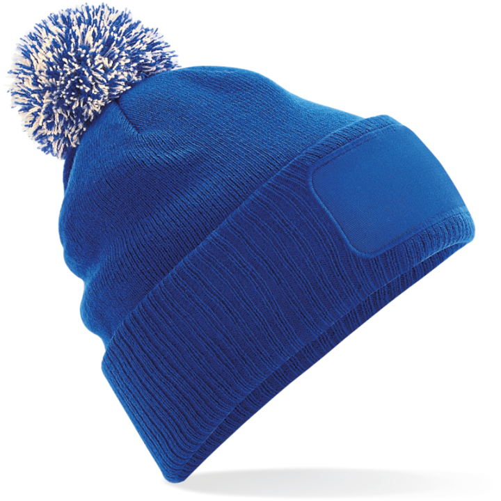 Bonnet à revers côtelé avec pompon bicolore et étiquette TearAway – confort doux et style tendance