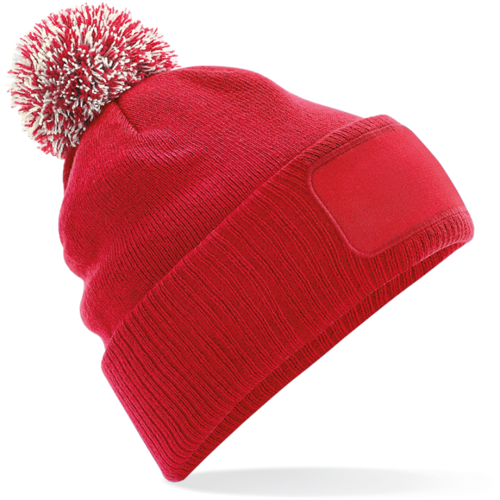 Bonnet à revers côtelé avec pompon bicolore et étiquette TearAway – confort doux et style tendance