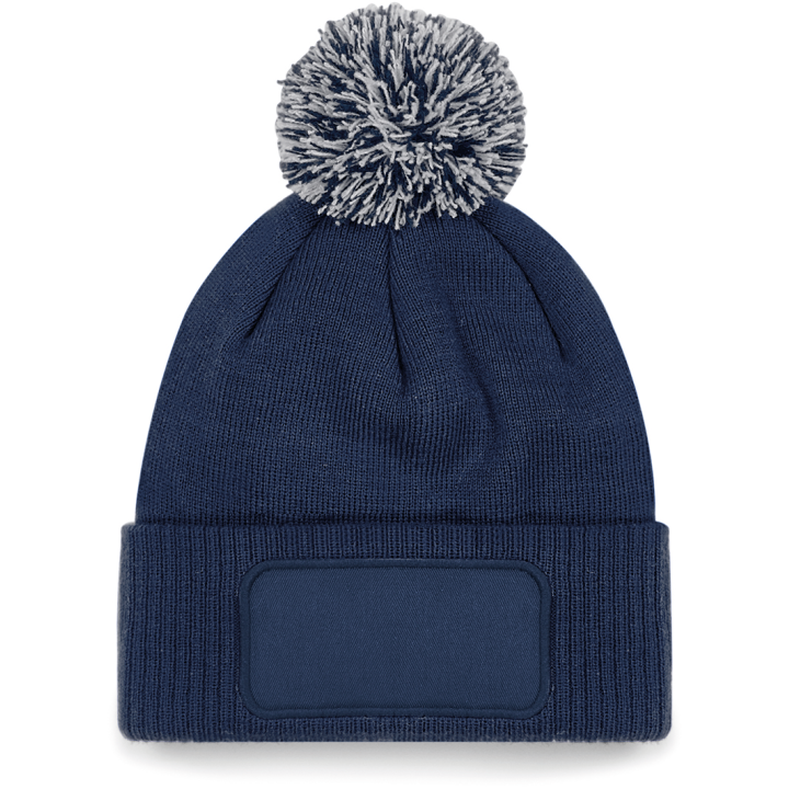 Bonnet à revers côtelé avec pompon bicolore et étiquette TearAway – confort doux et style tendance