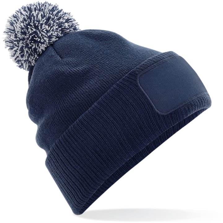 Bonnet à revers côtelé avec pompon bicolore et étiquette TearAway – confort doux et style tendance