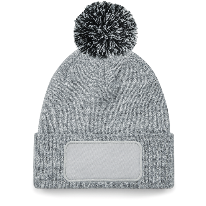 Bonnet à revers côtelé avec pompon bicolore et étiquette TearAway – confort doux et style tendance