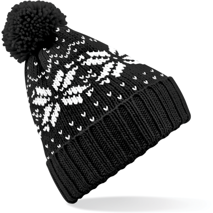 Bonnet jacquard classique à revers en acrylique Soft-Spun – chaleur, confort et élégance hivernale