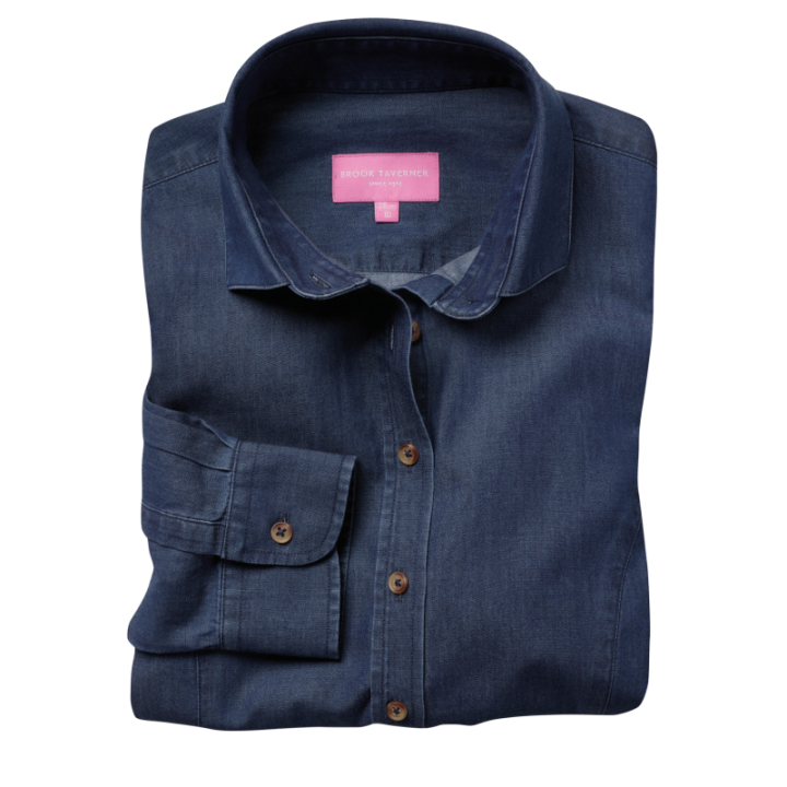 Chemisier bleu denim toucher doux