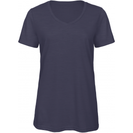 T-shirt femme col V Triblend B&C CGTW058 – 50 % polyester / 25 % coton / 25 % viscose