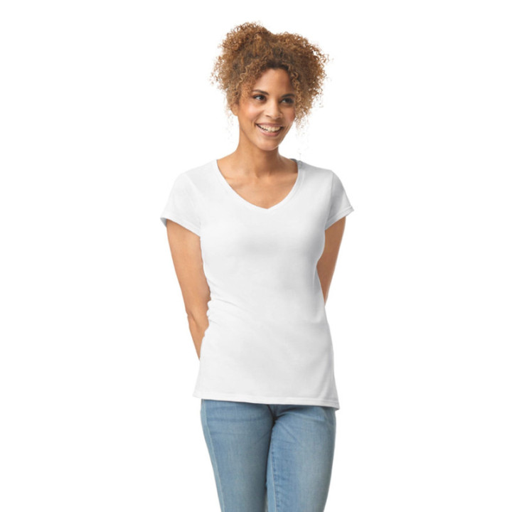 T-shirt femme col v gildan