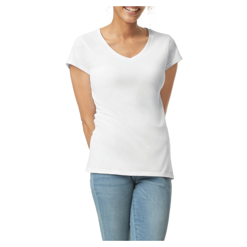 T-shirt femme col v gildan