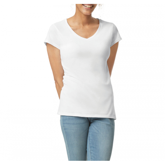 T-shirt femme col v gildan