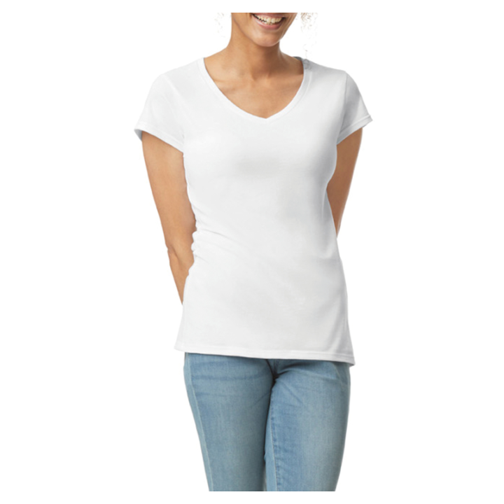 T-shirt femme col v gildan