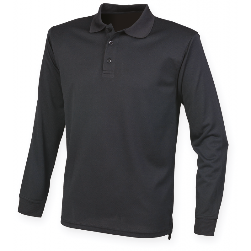 Polo homme manches longues respirant en Cool Plus
