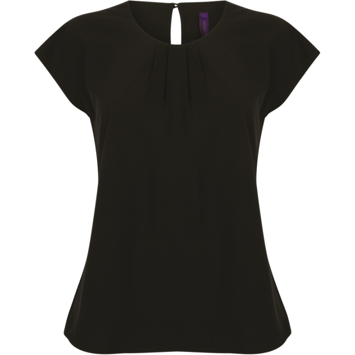 Top col plissé femme