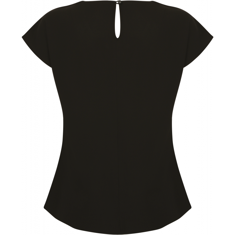 Top col plissé femme