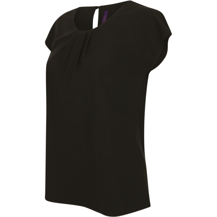 Top col plissé femme