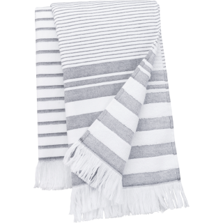 Serviette rayée avec franges