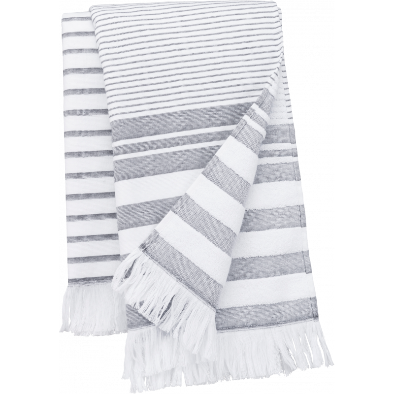 Serviette rayée avec franges Serviette rayée avec franges