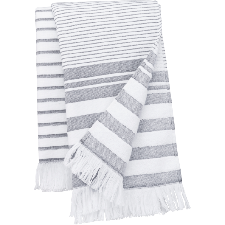 Serviette rayée avec franges