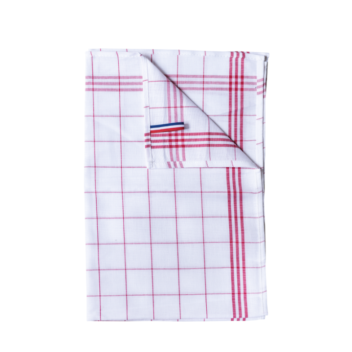 Essuie-verres à carreaux 80 cm x 53 cm Fabriqué en France