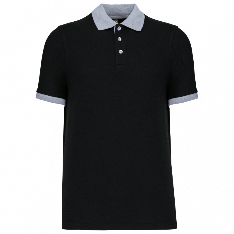 Polo piqué bicolore homme