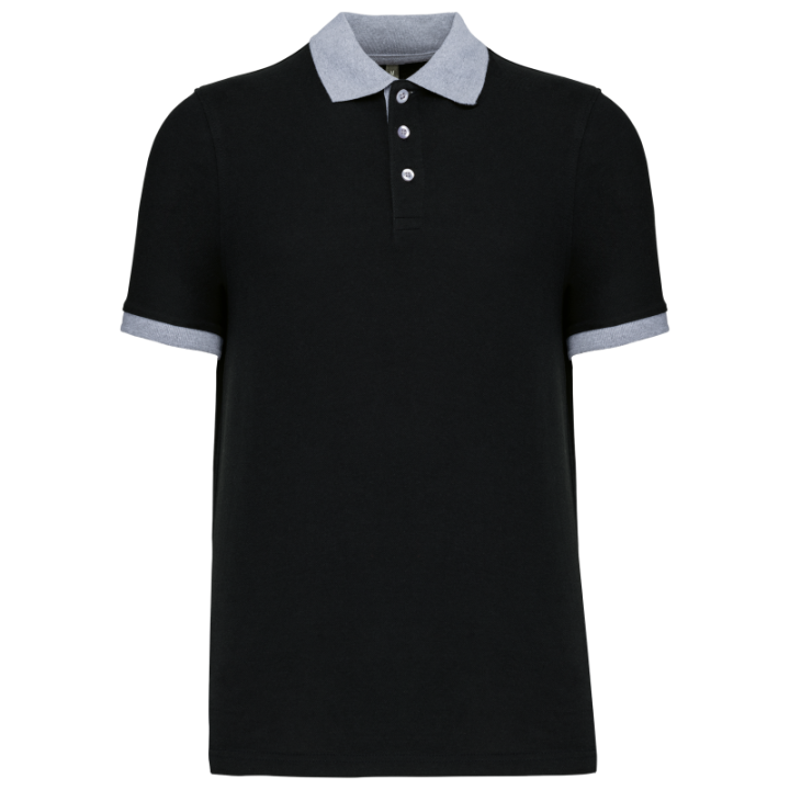 Polo piqué bicolore homme